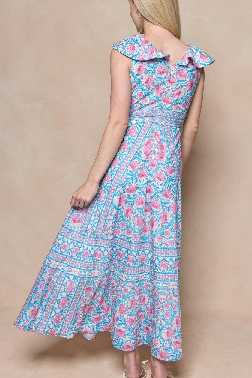 Samara Dress in Thistle Flower Mosaic Florise