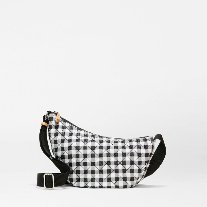Black/White Gingham Small Metro Smile Bag