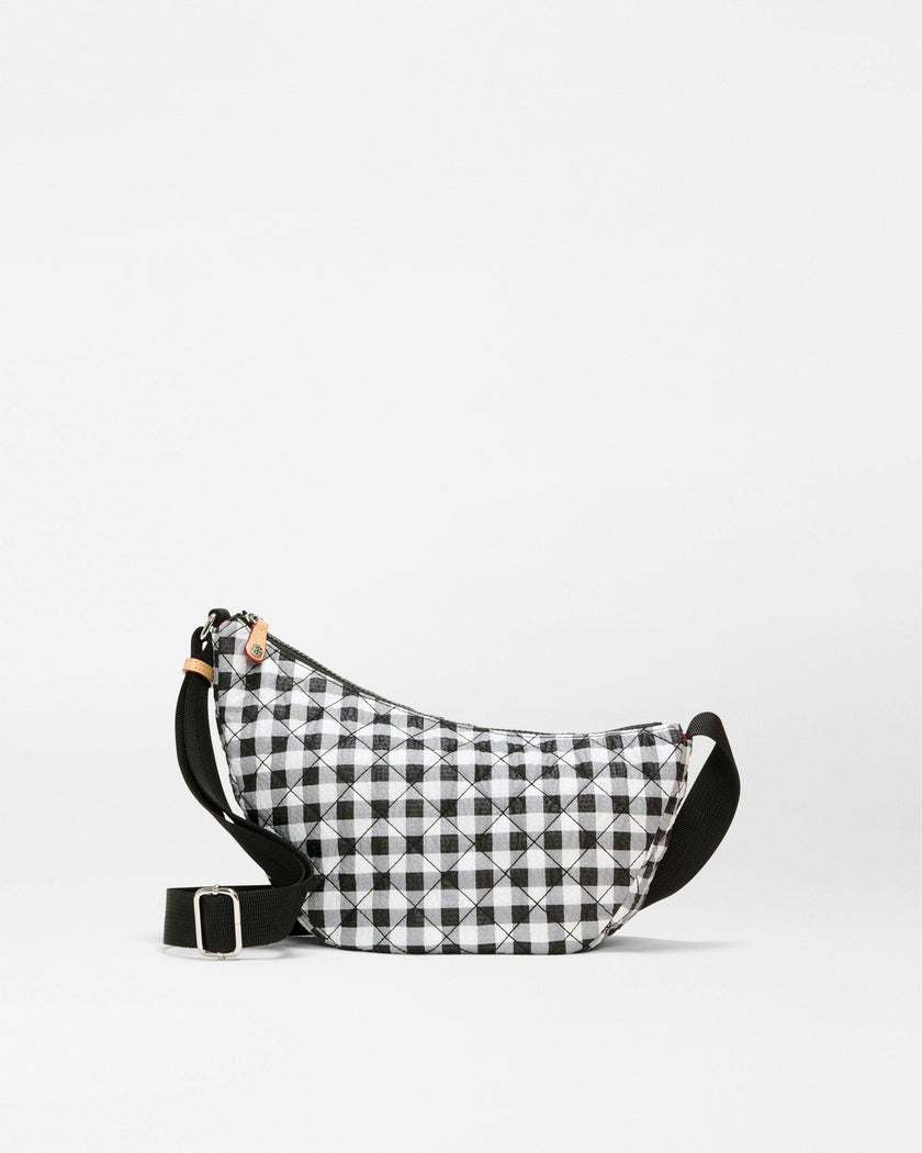 Black/White Gingham Small Metro Smile Bag