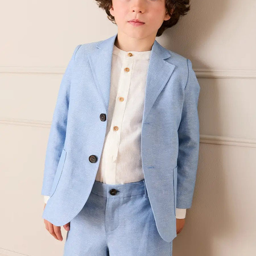 Plain Patch Pocket Blazer in Sky Blue (4- 10yrs)