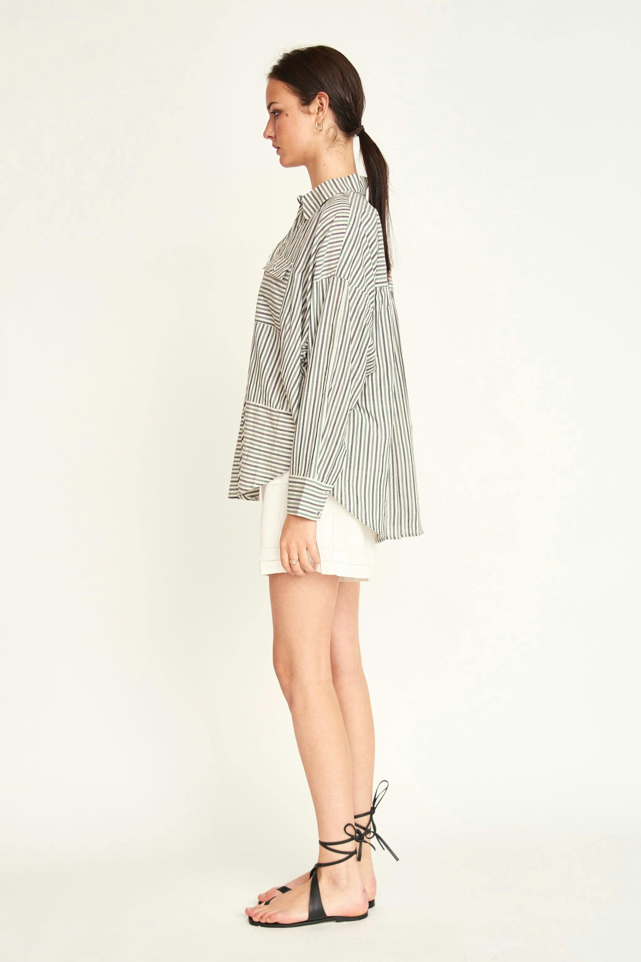 Kyoto Shirt in Dune Stripe