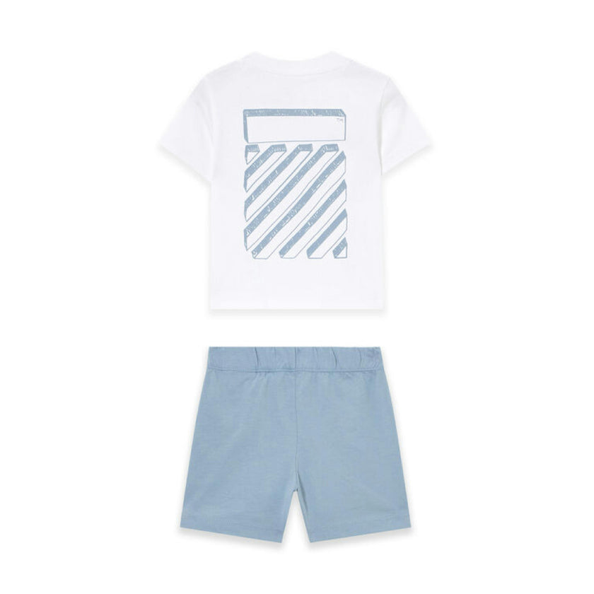 White Scribble Diag Jersey Set