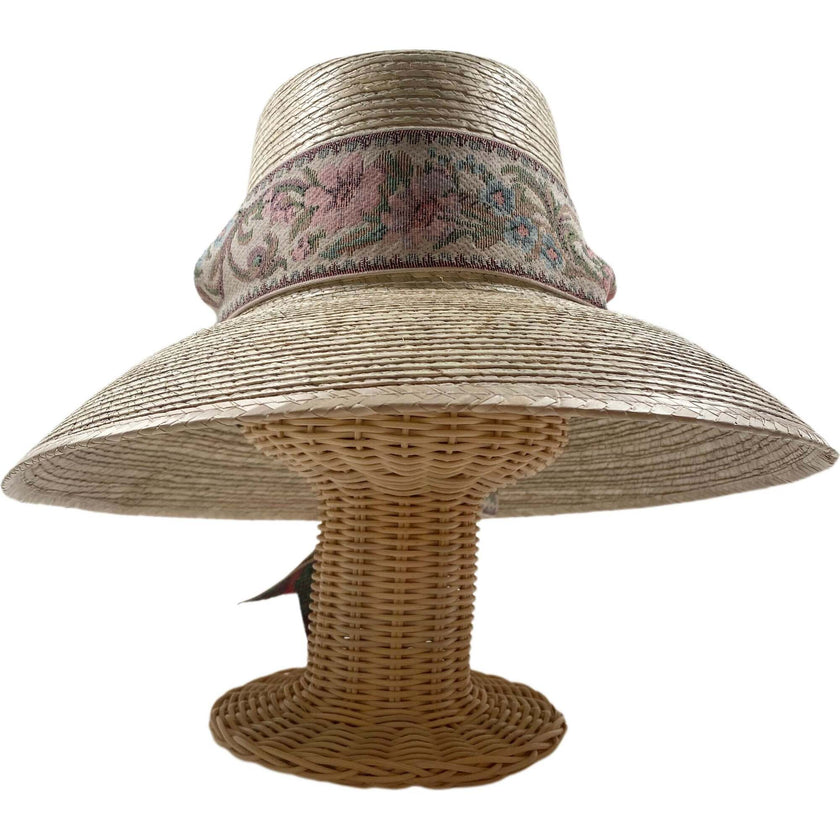 Women'S Wildflower Pop-Up Retro Garden Ribbon Sun Hat