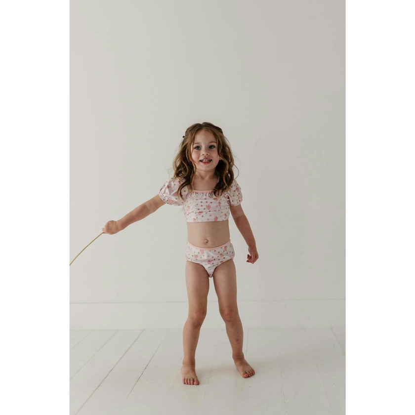 Girl's Puff Sleeve Swimsuit