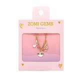 Music Multi Charm Necklace with Piano