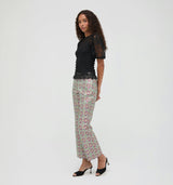 The Annina Pant - Baroque Diamond Block Berry/Green