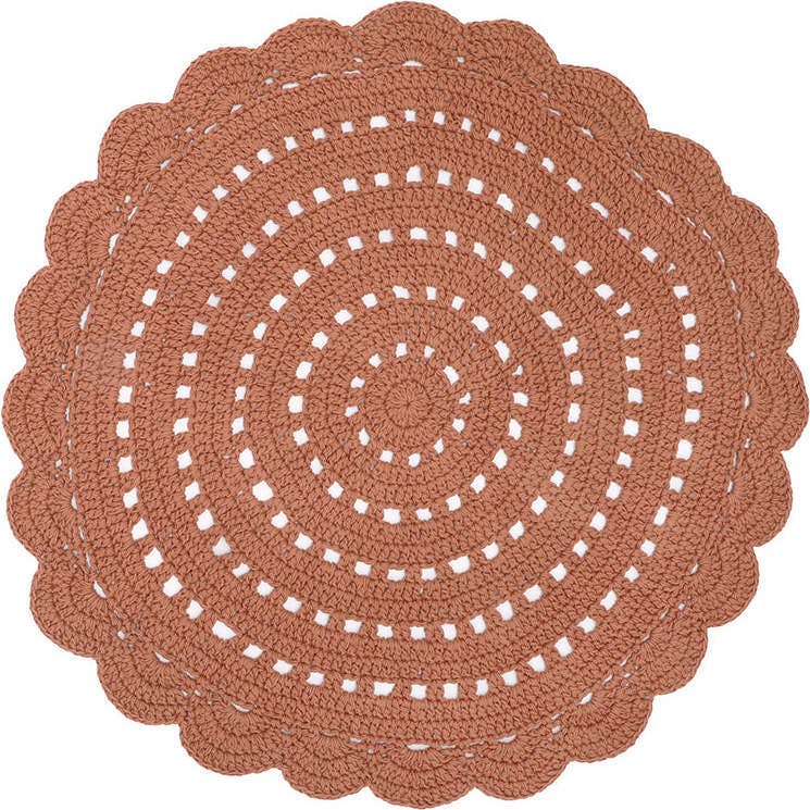 Alma Hand-Crocheted Scalloped Round Rug