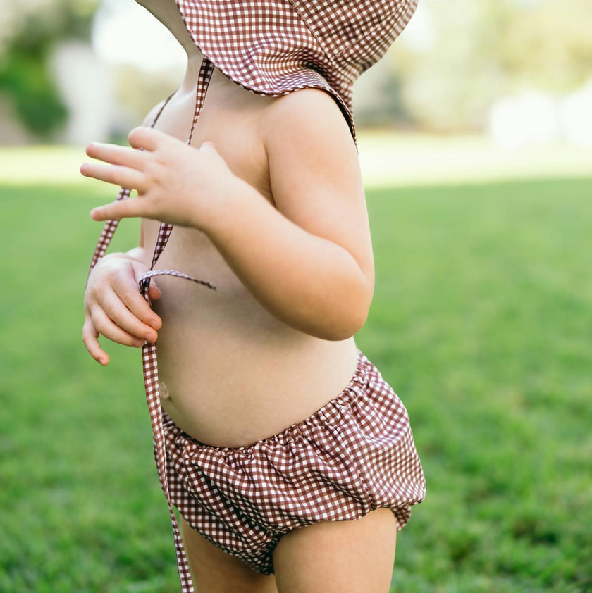 baby cocoa gingham diaper cover