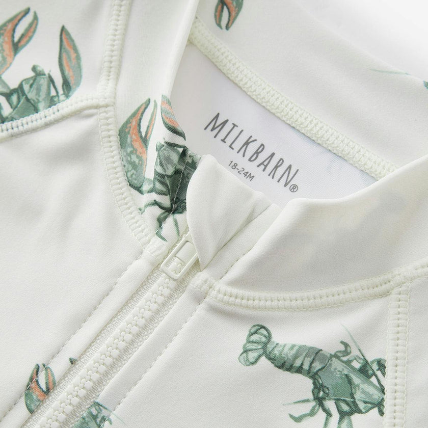 Mint Lobster Zipper Shortall Swimsuit