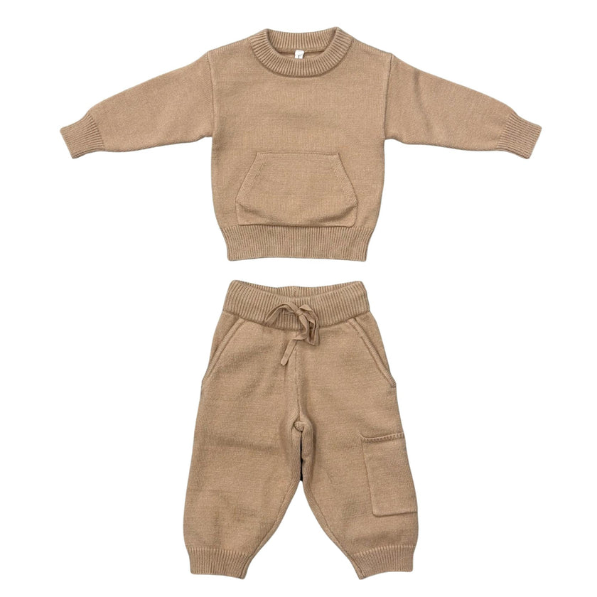 Boys Knit Set in Beige