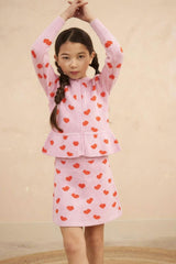 Love Hearts Ruffled Jacket | Bubble Gum