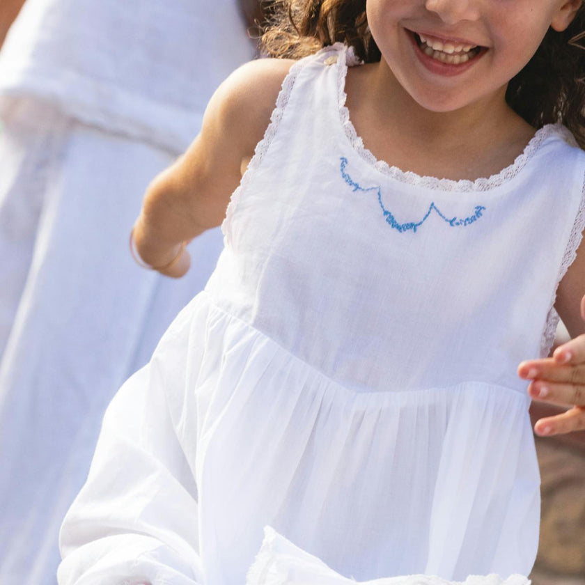 girls shell white simple dress