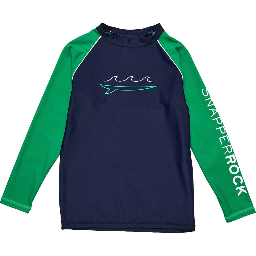 Navy Wave LS Rash Top