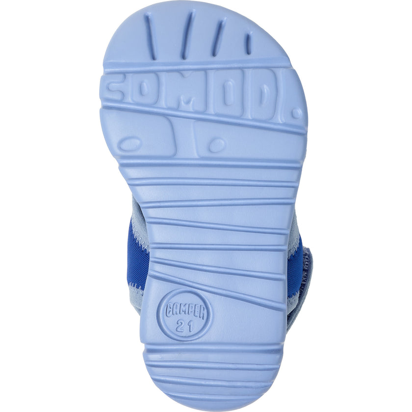 Oruga Calfskin Leather Flexible First Walker Sandals, Blue
