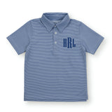 Will Boys' Performance Polo by LH Sport Blue Stripes