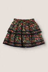 Mini Annalise Skirt in Obsidian Vintage Poppies