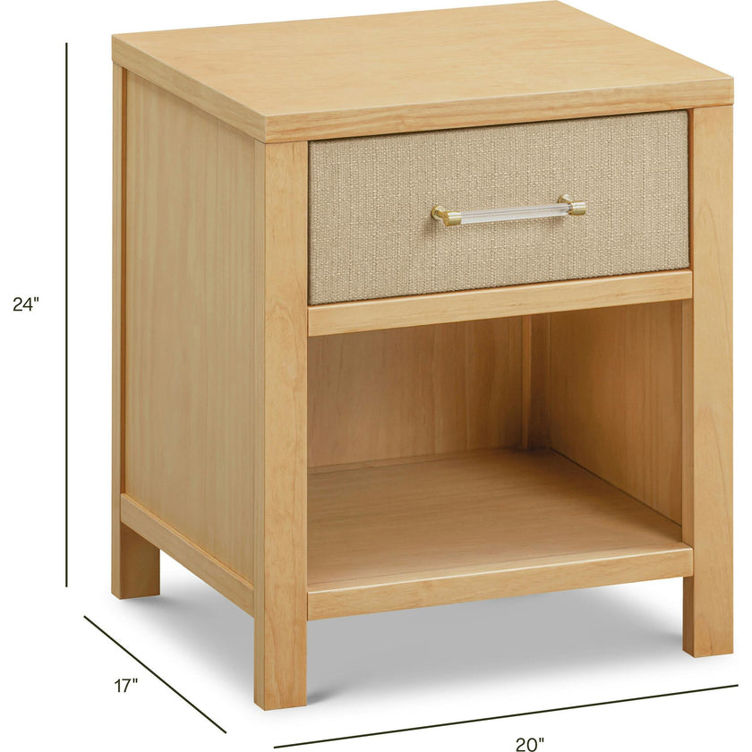 Eloise Assembled Nightstand in Honey and Performance Sand Eco-Weave