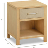 Eloise Assembled Nightstand in Honey and Performance Sand Eco-Weave