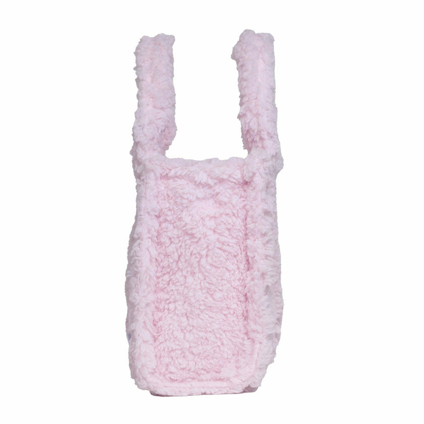Sherpa Tote Bag – Cozy, Colorful & Convertible with Matching Coin Purse, Strawberries + Daisies