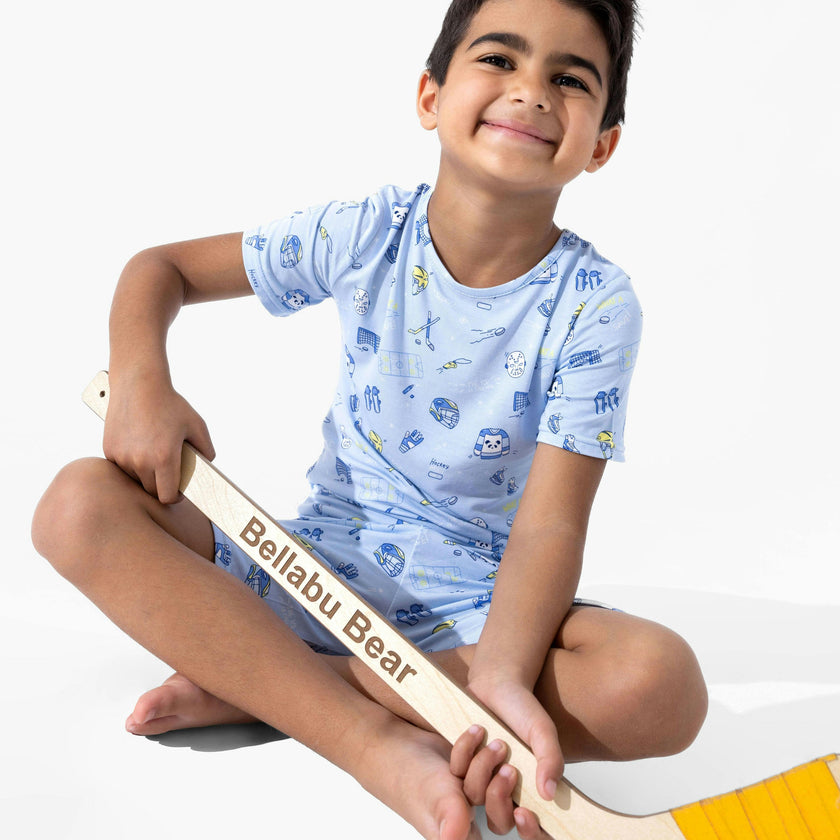 Hockey Bamboo Kids Pajama Short Set