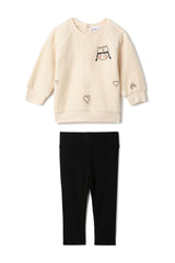 Princess Print Ribbed Snap Front Leggings and Top Two Piece Set