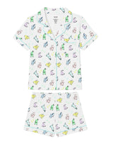 Organic Polo Pajama Set with Shorts [Bunny Hop]
