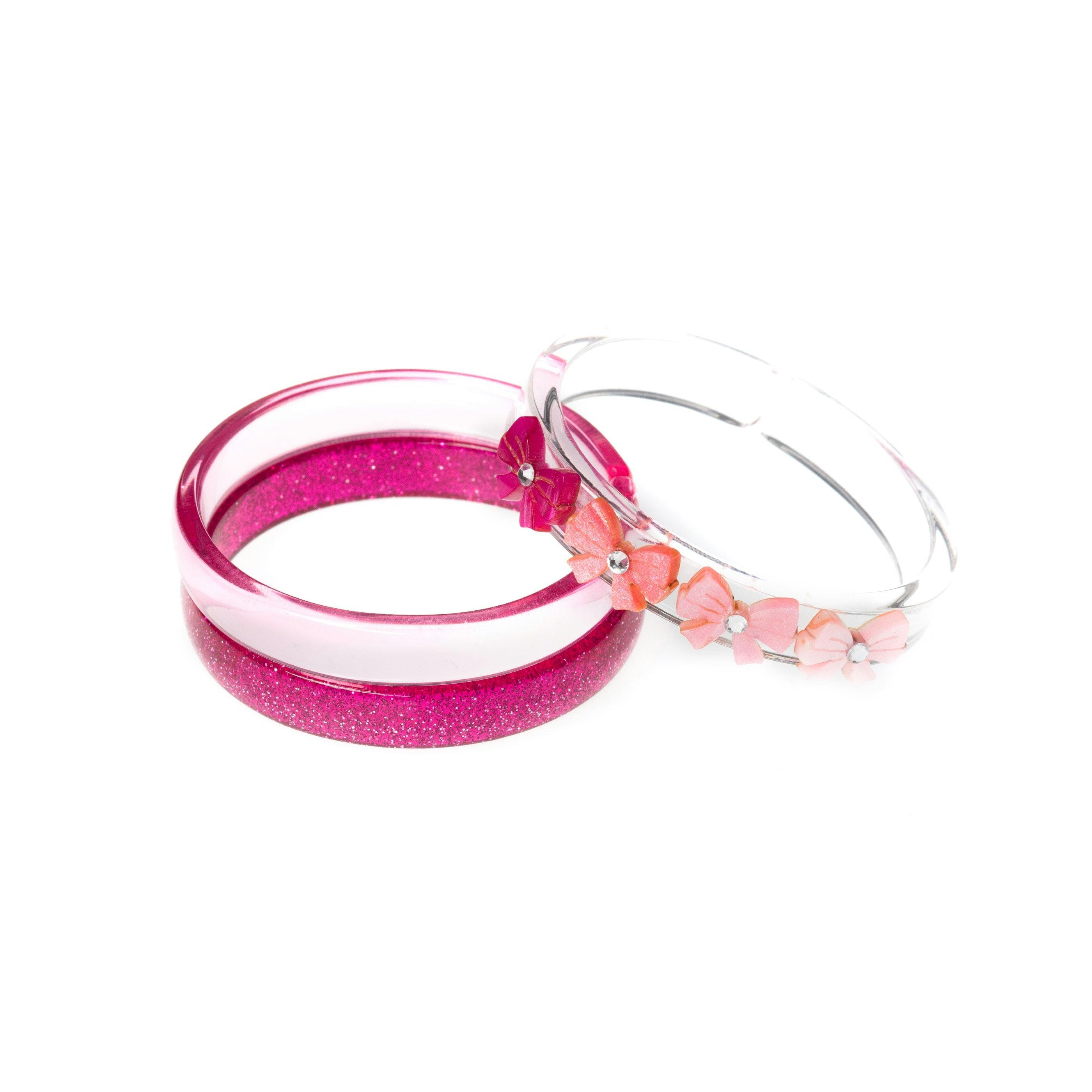 Bows Shimmer Pink Bangles -VAL