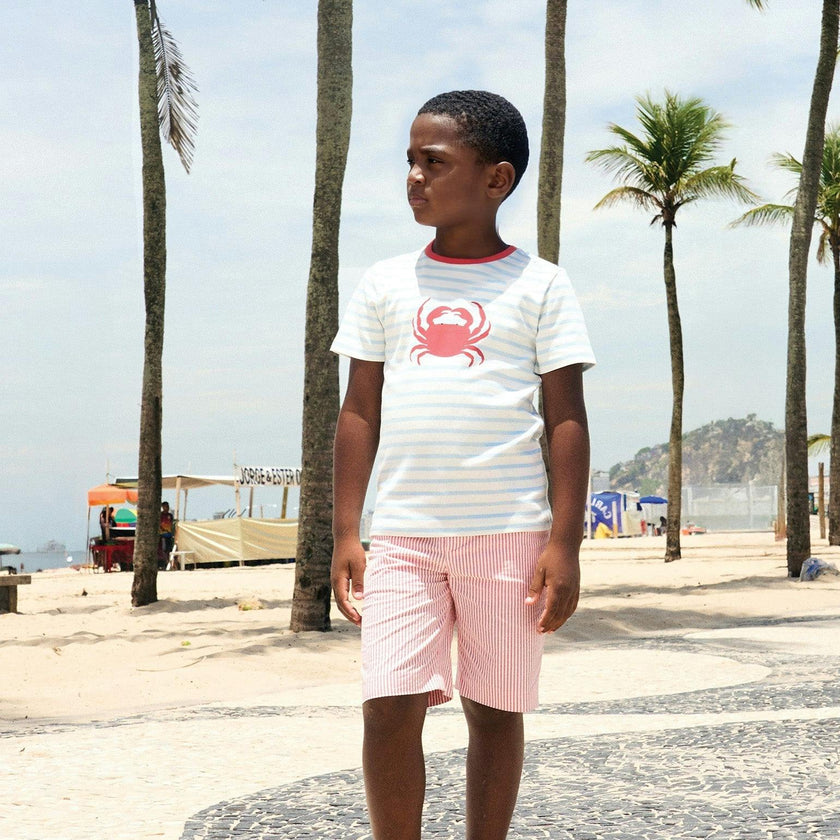 Blue Stripe Cangrajo Kids T-Shirt