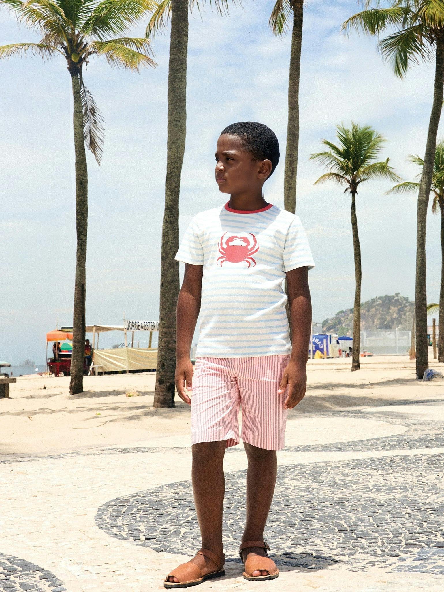 Blue Stripe Cangrajo Kids T-Shirt