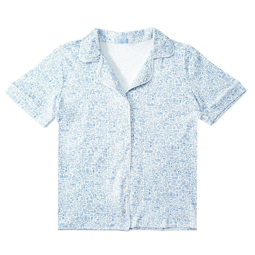Seaside Women’s Button Front Short Pajama Set