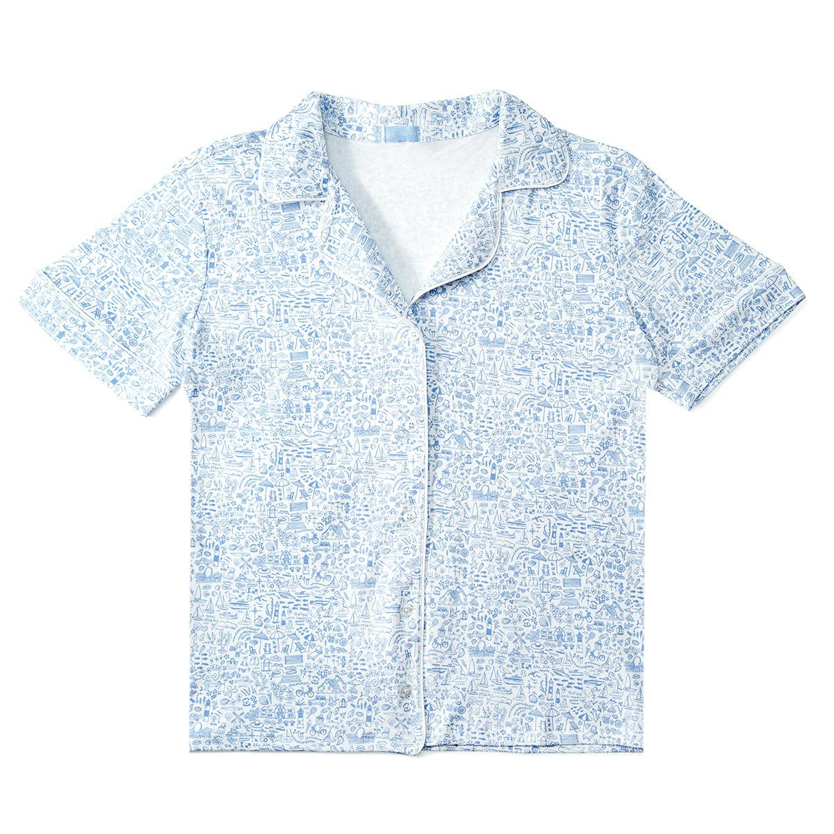 Seaside Women’s Button Front Short Pajama Set