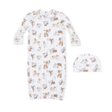 Cowboy Nursery - Lap Shoulder Gown & Beanie Hat