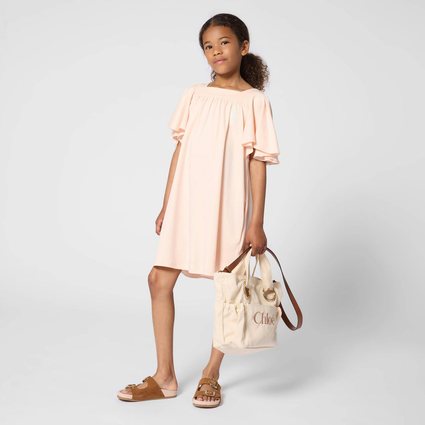Light Pink Wide-Sleeve Dress