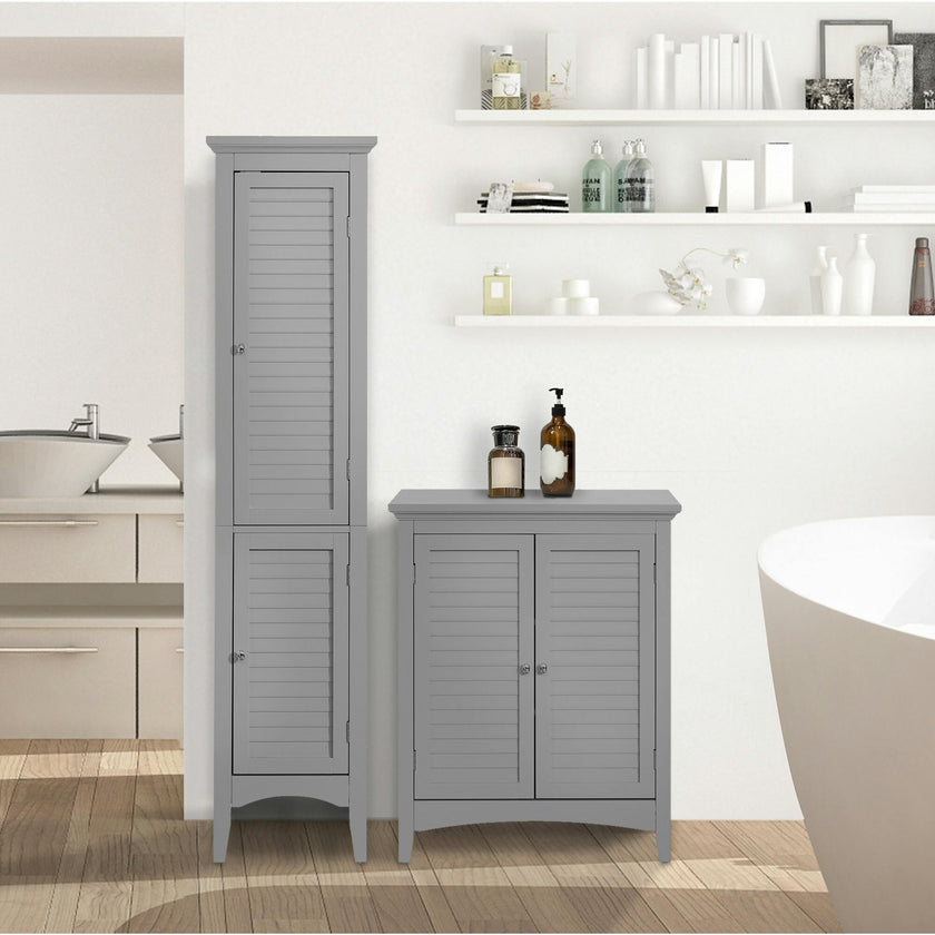 Glancy Wooden Linen Tower Cabinet with Storage