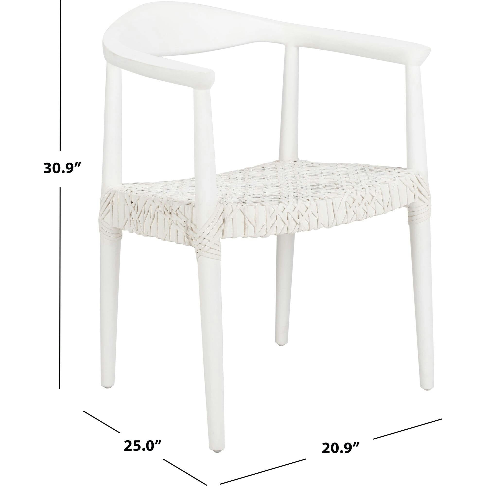 Juneau Leather Woven Accent Chair