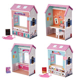 Olivia’s Little World Convertible 4-in-1 Wooden Dollhouse Play Set for 18" Dolls