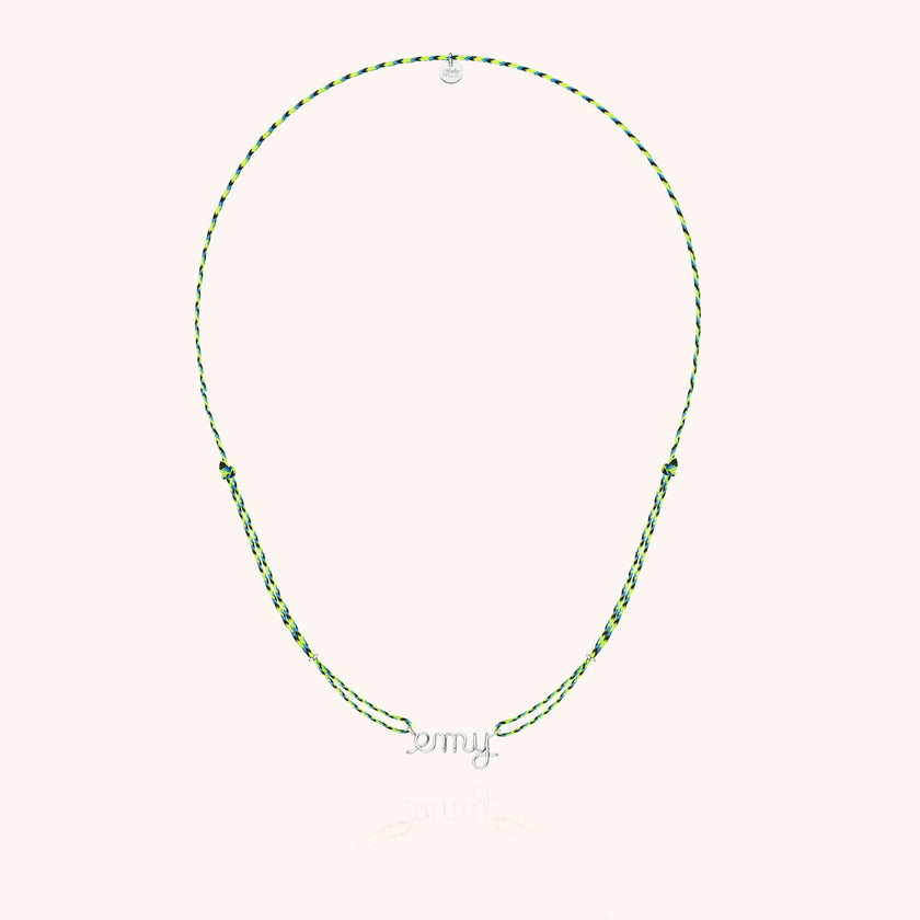 Women's Personalized Slim Knot Cord Necklace, Silver 925