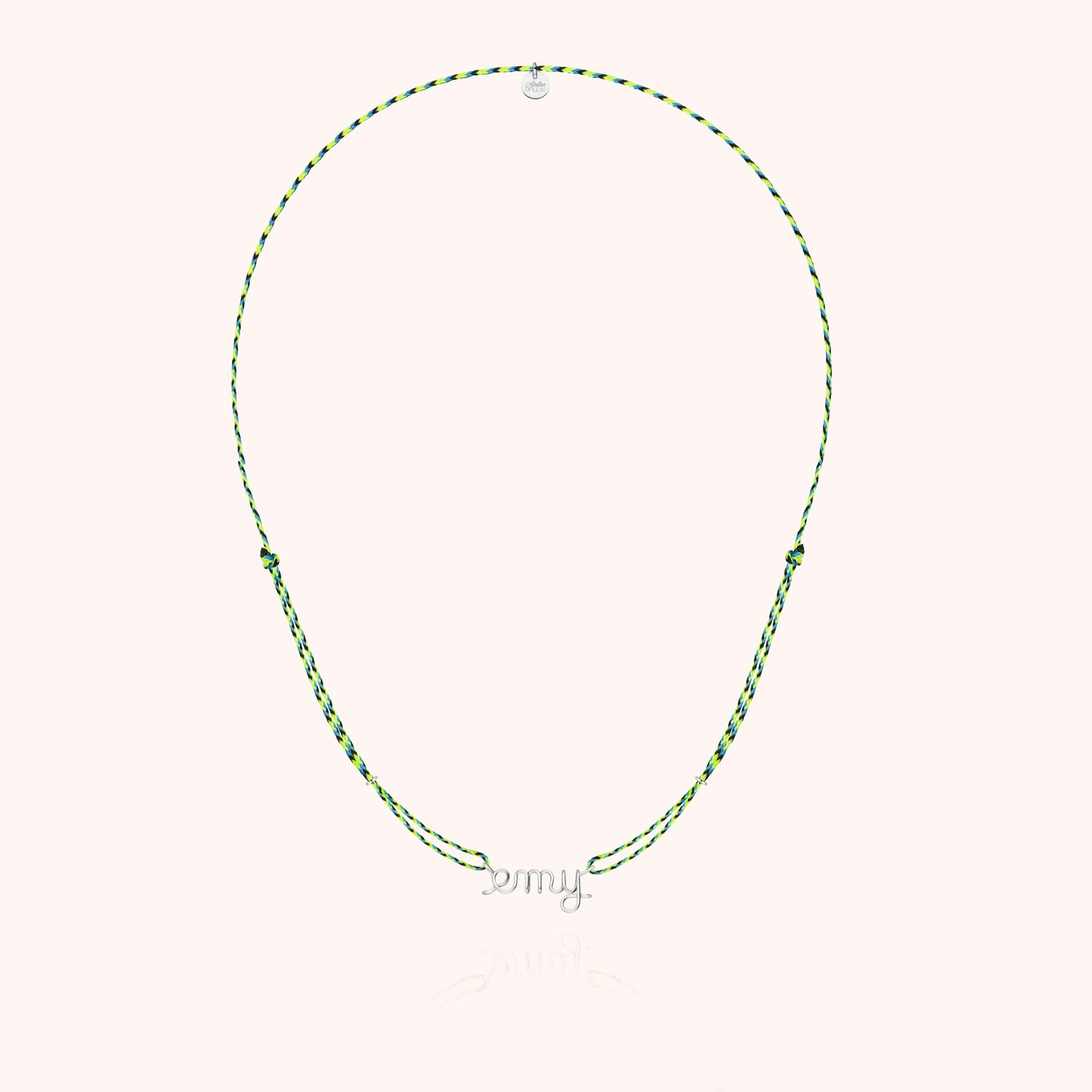 Women's Personalized Slim Knot Cord Necklace, Silver 925