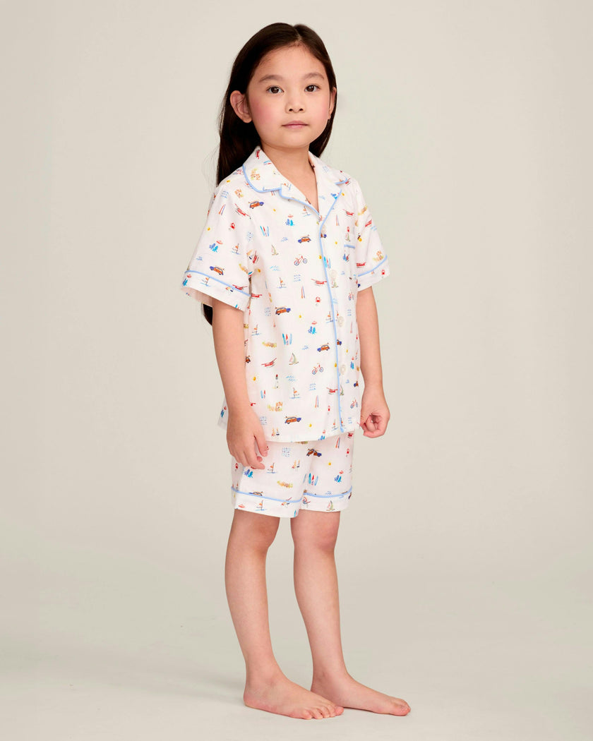 Kid's Twill Pajama Short Set in Summer Nostalgia