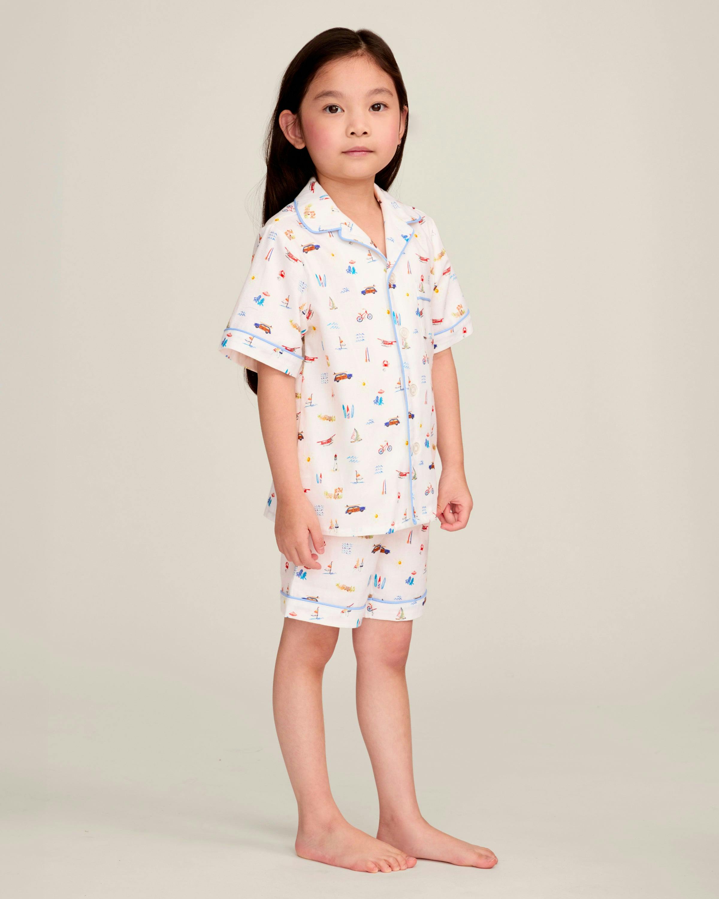 Kid's Twill Pajama Short Set in Summer Nostalgia