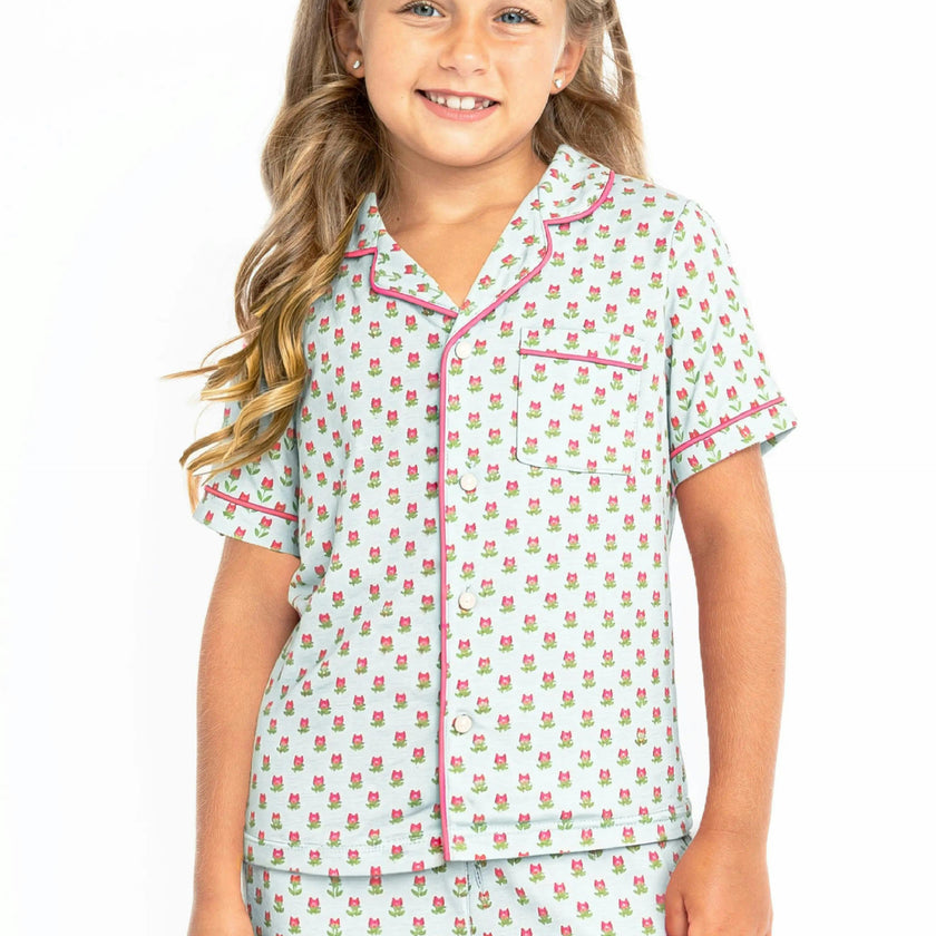 Tulip Print Jersey Short Sleeve PJ Set