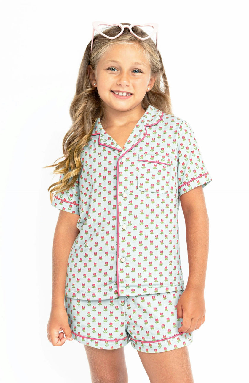 Tulip Print Jersey Short Sleeve PJ Set