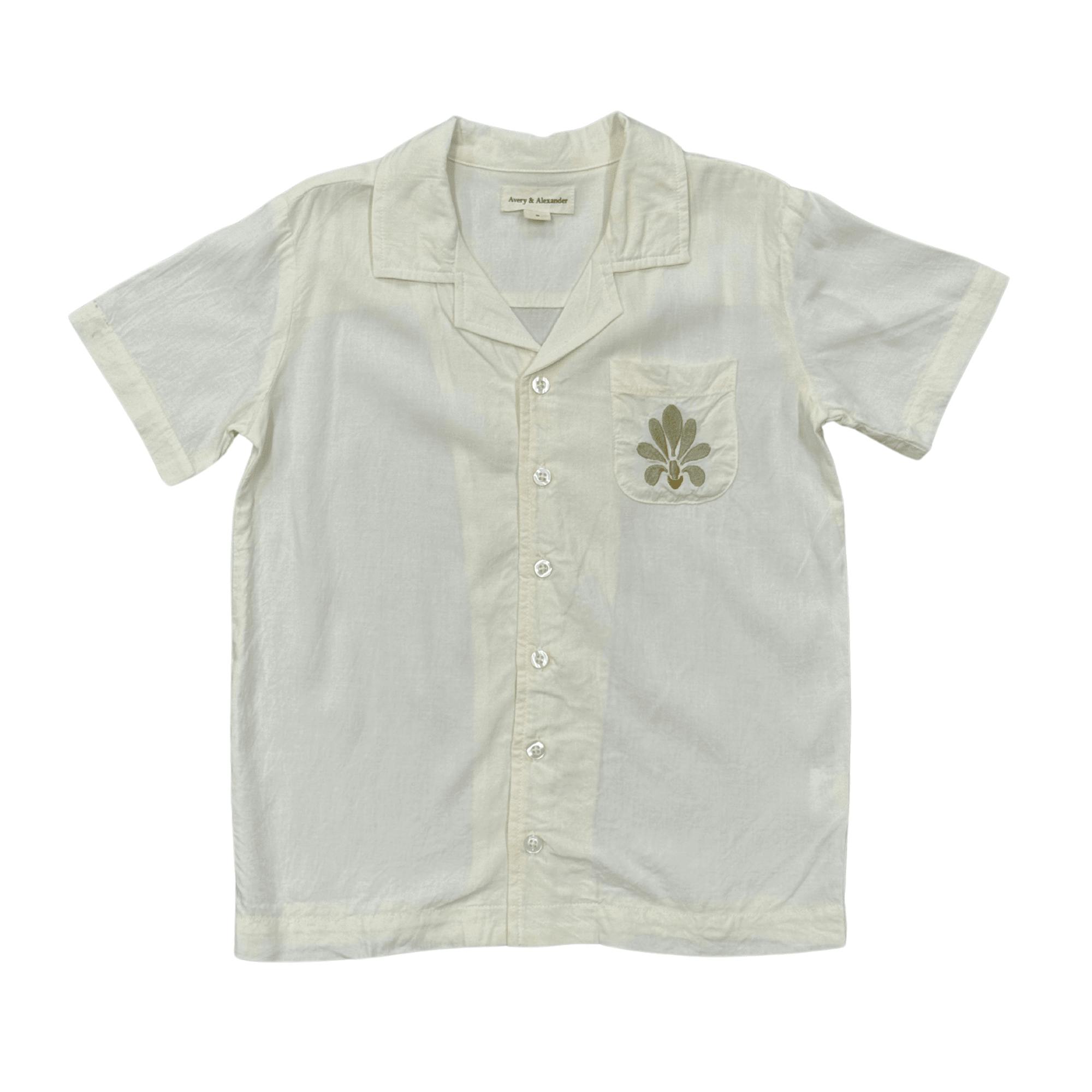 Boys Linen Button Top in Coconut