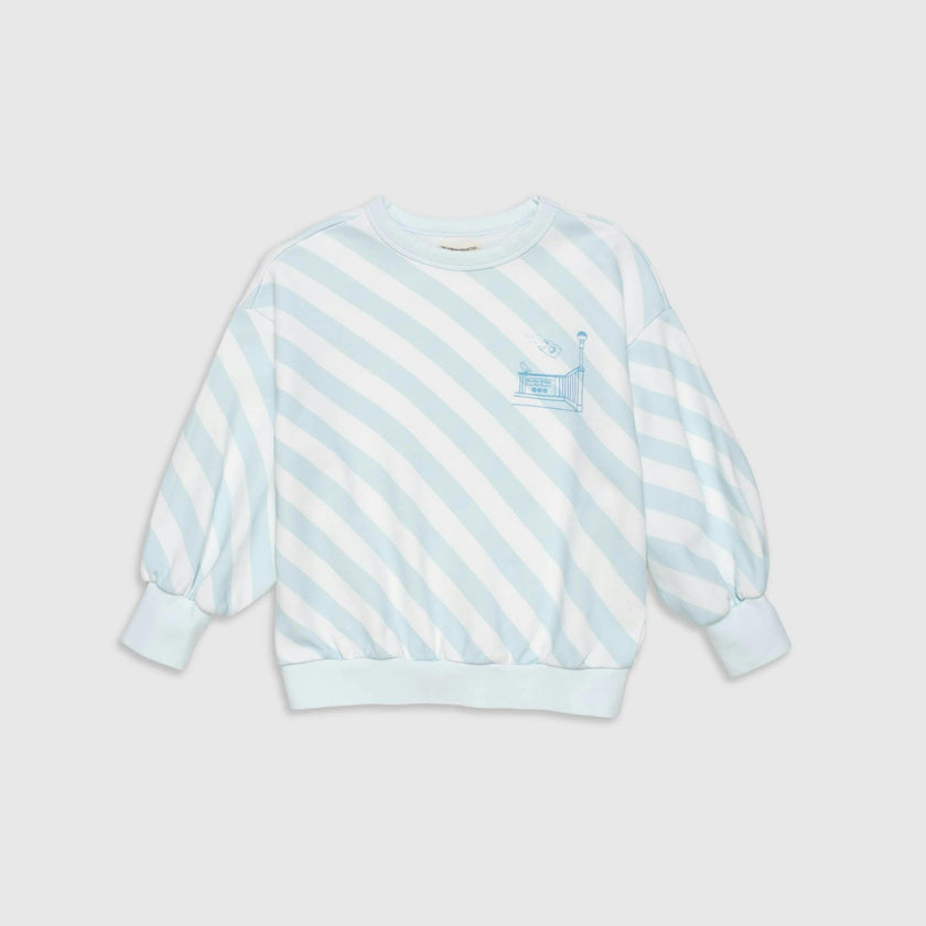 Organic Weekend Sweatshirt in Sky Blue Stripe
