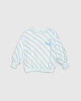 Organic Weekend Sweatshirt in Sky Blue Stripe