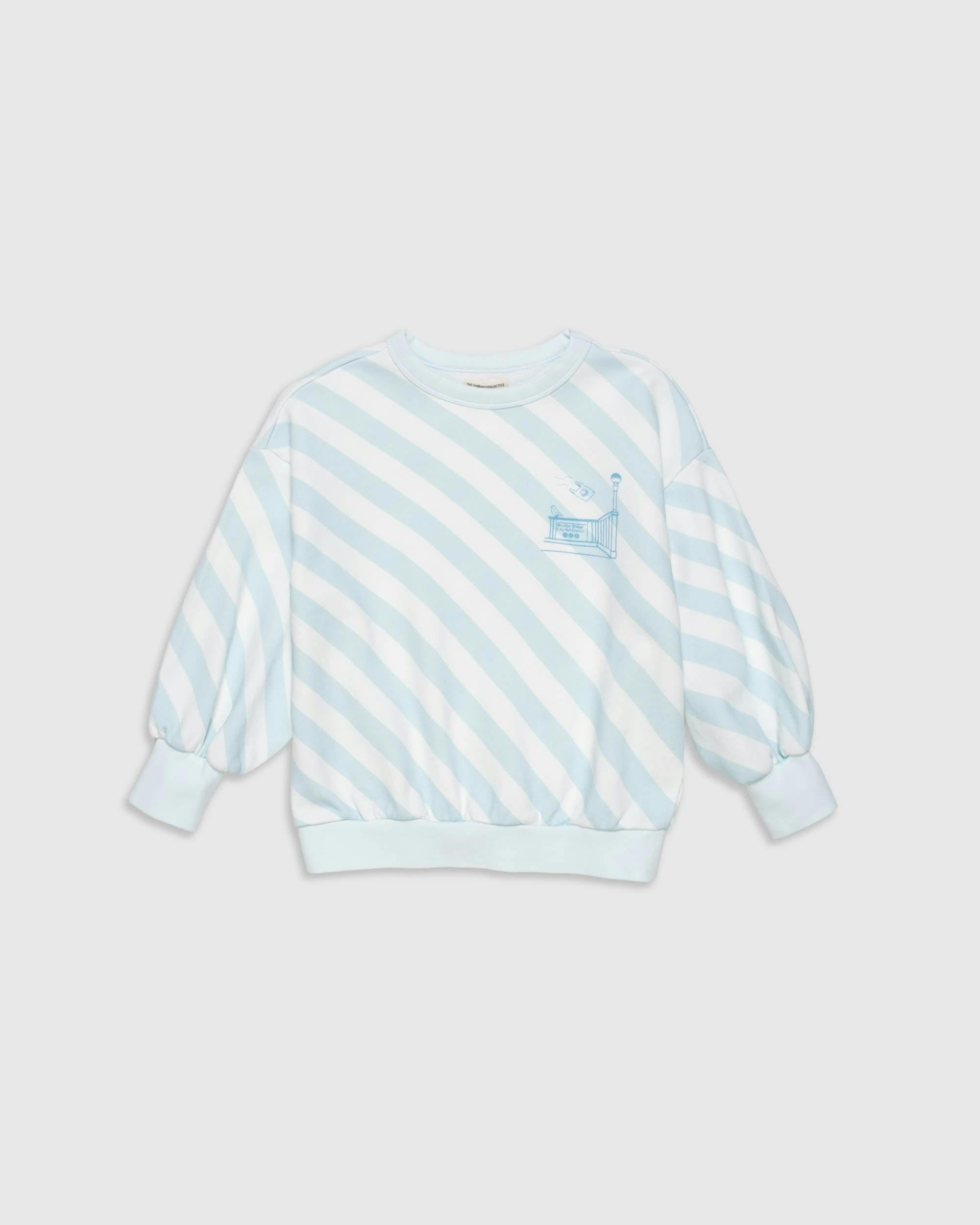 Organic Weekend Sweatshirt in Sky Blue Stripe