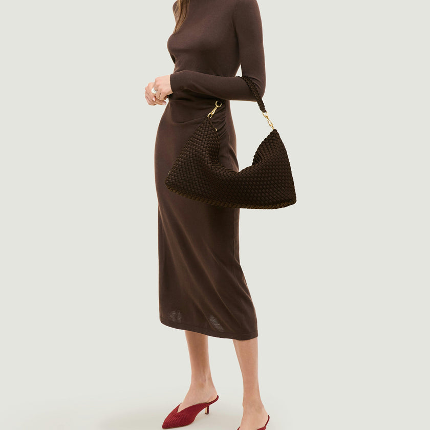 Porto Medium Half-Moon Bag | Chocolate
