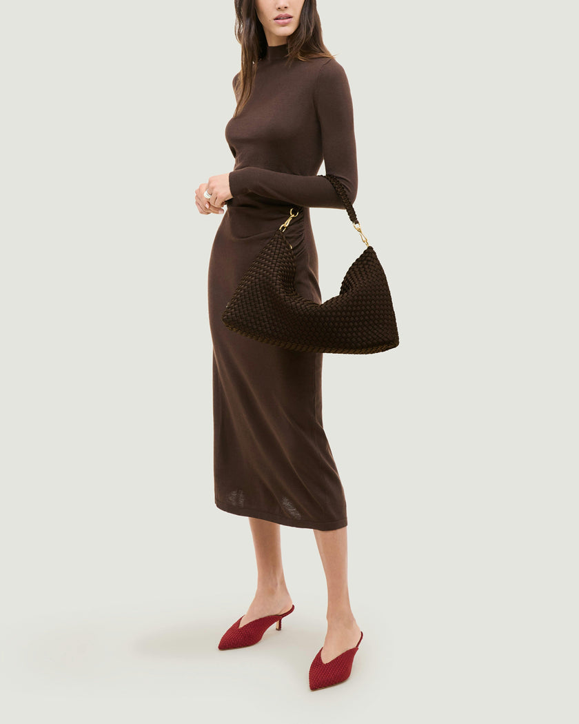 Porto Medium Half-Moon Bag | Chocolate
