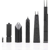 Chess Set Stainless Steel CHICAGO with Marble Hatch Board