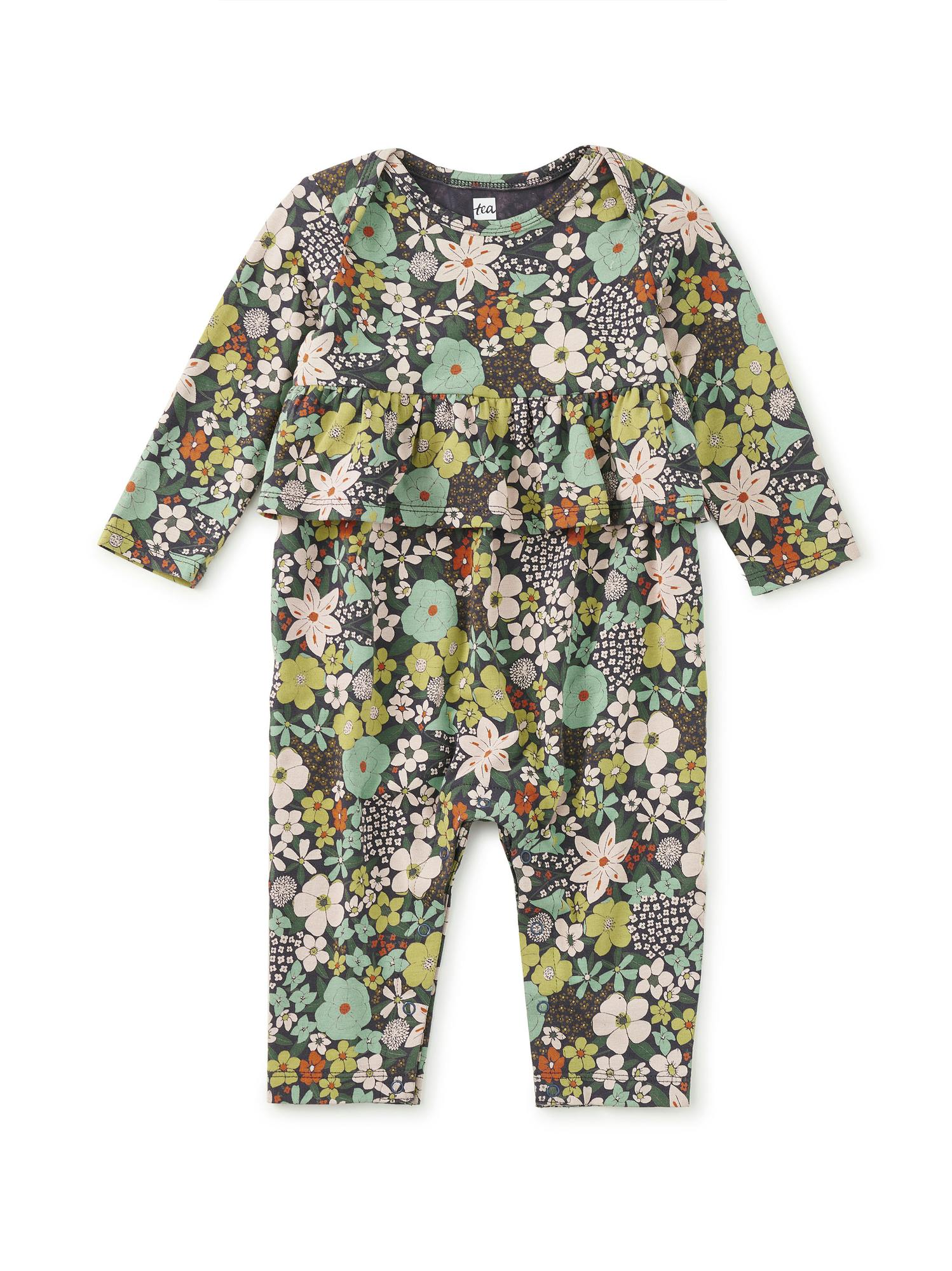 Pretty Peplum Baby Romper, Chelsea Garden Floral